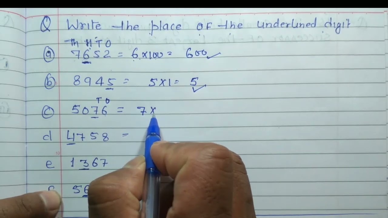 place value of underlined digit place value of underlined digit