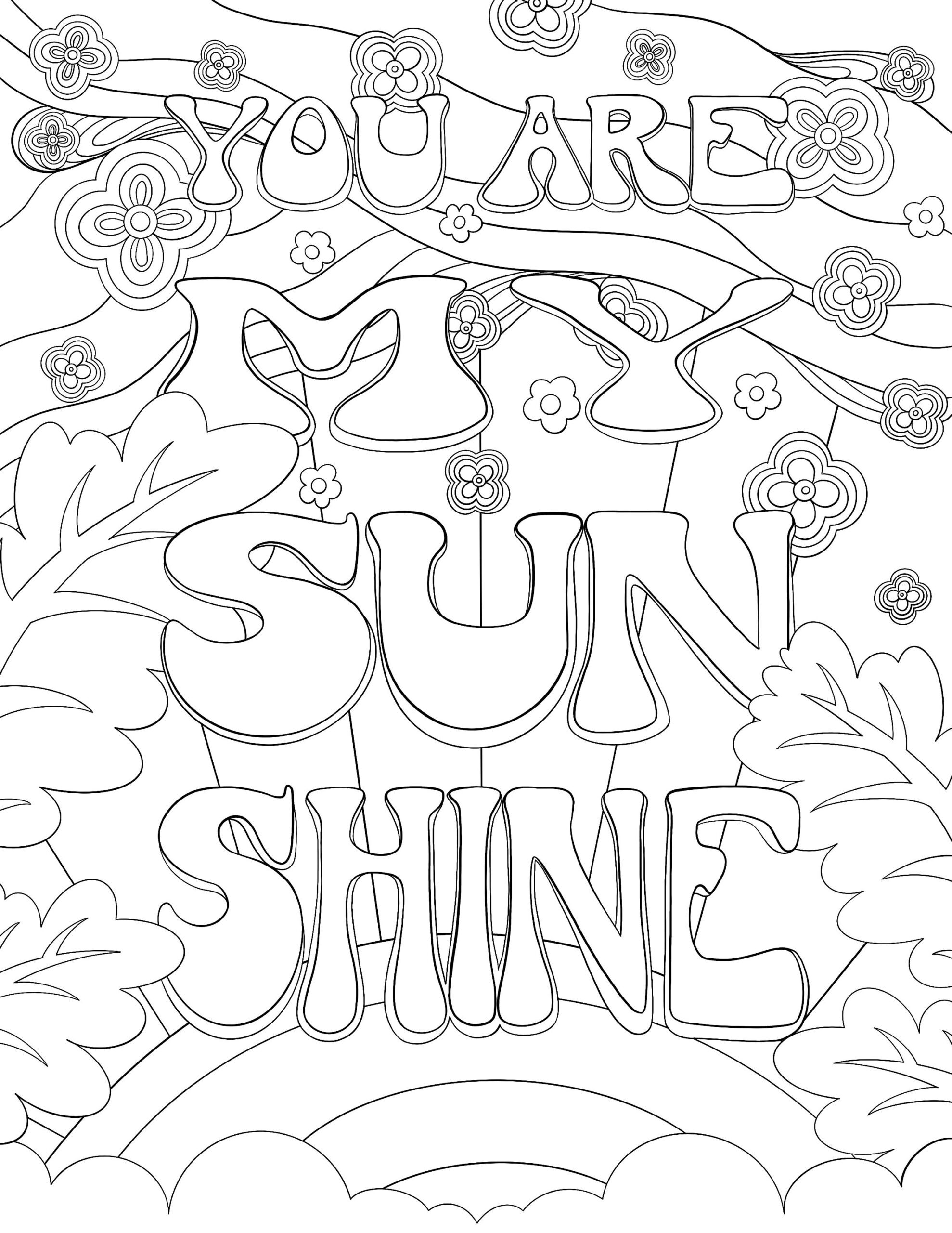 coloring page of sunshine